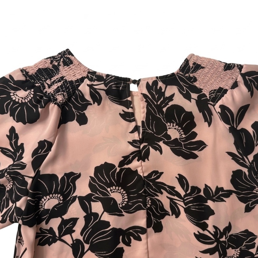 Ophelia Roe Pink Floral Blouse with Black Print - Picture 7 of 9